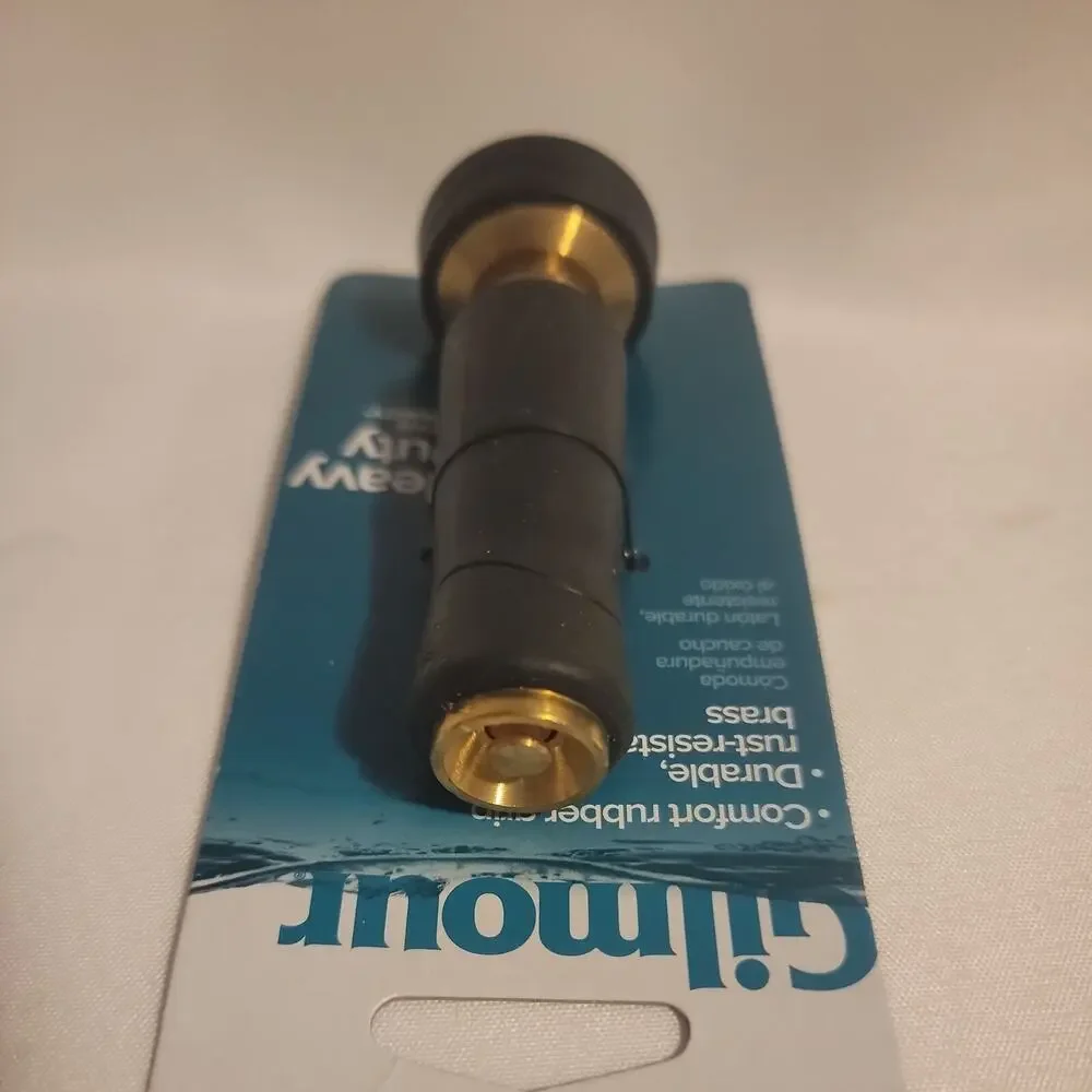 Gilmour Heavy Duty Rubber Grip Durable, Rust-Resistant Brass Hose Nossel